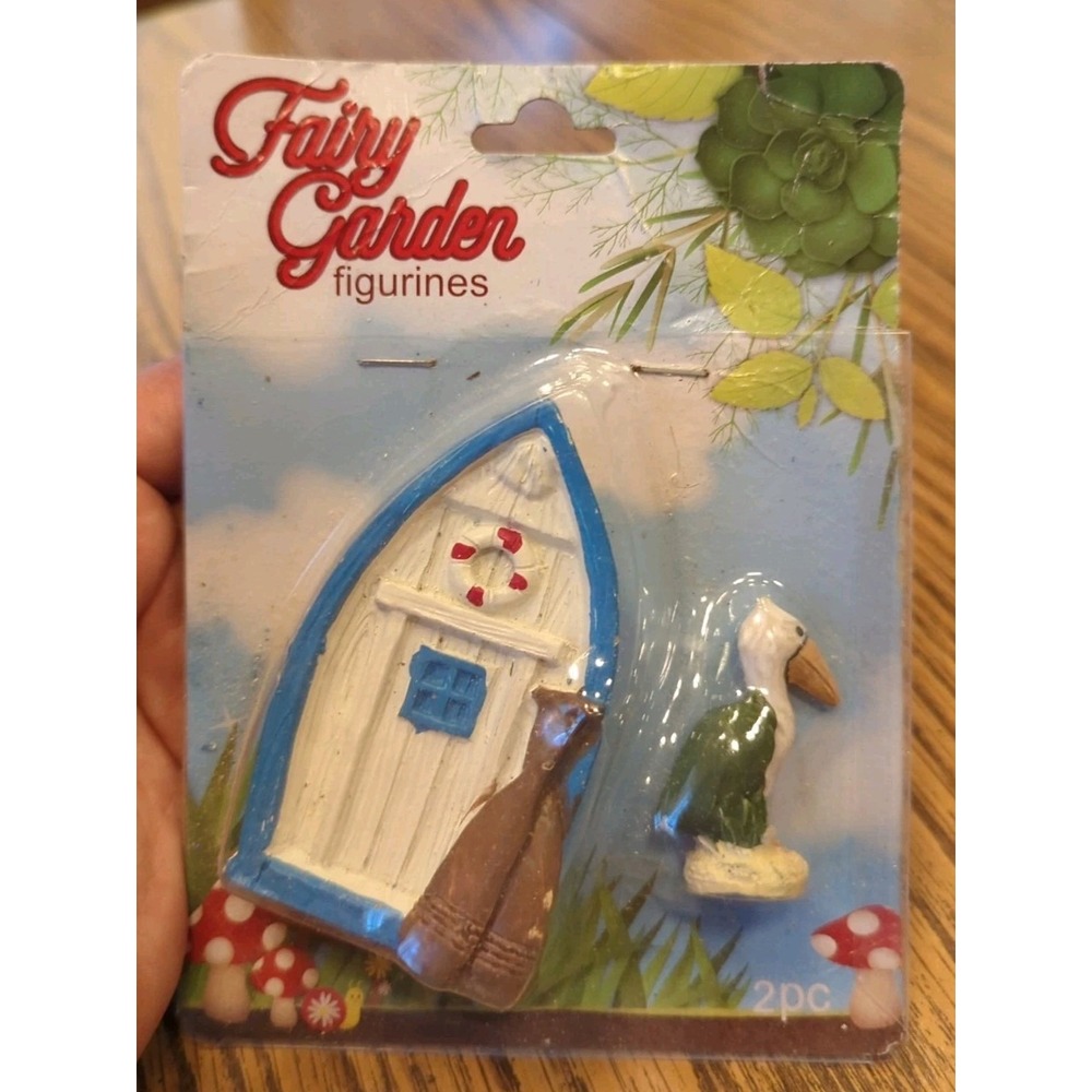 New Fairy Garden Figurines 2 pc Fairy Crossing Resin Set